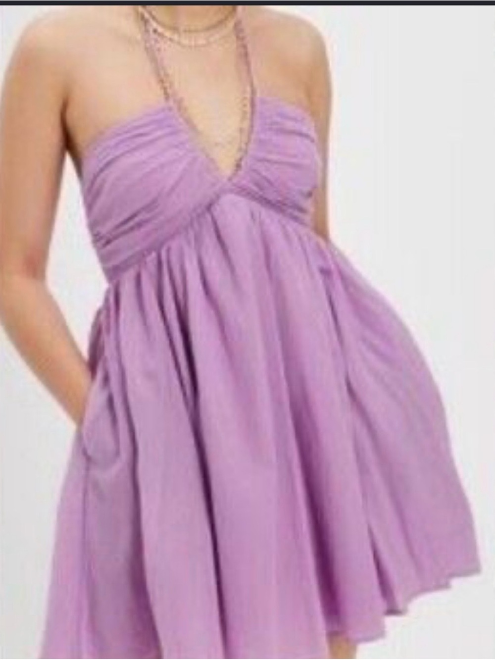 American Eagle Womens Size Small Purple Halter Neck Open Back Baby Doll Dress